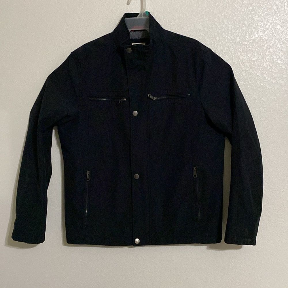 ESPRIT Men’s Black Jacket Double Front Closure ( Full Zip/Metal Snap Buttons) L